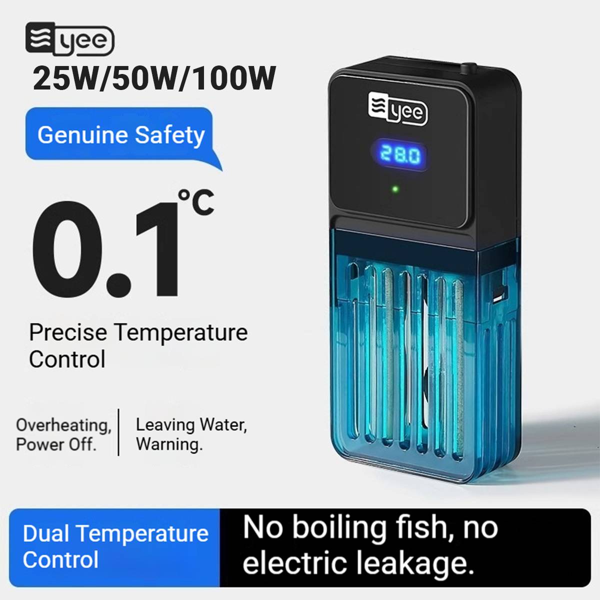 Auto Aquarium Heater - Yee Constant Temperature Heating Rod (25-100W)