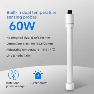 Quartz Aquarium Heating Rod - Explosion-Proof Fish Tank Heater (60W/100W)