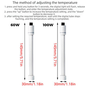 Quartz Aquarium Heating Rod - Explosion-Proof Fish Tank Heater (60W/100W)