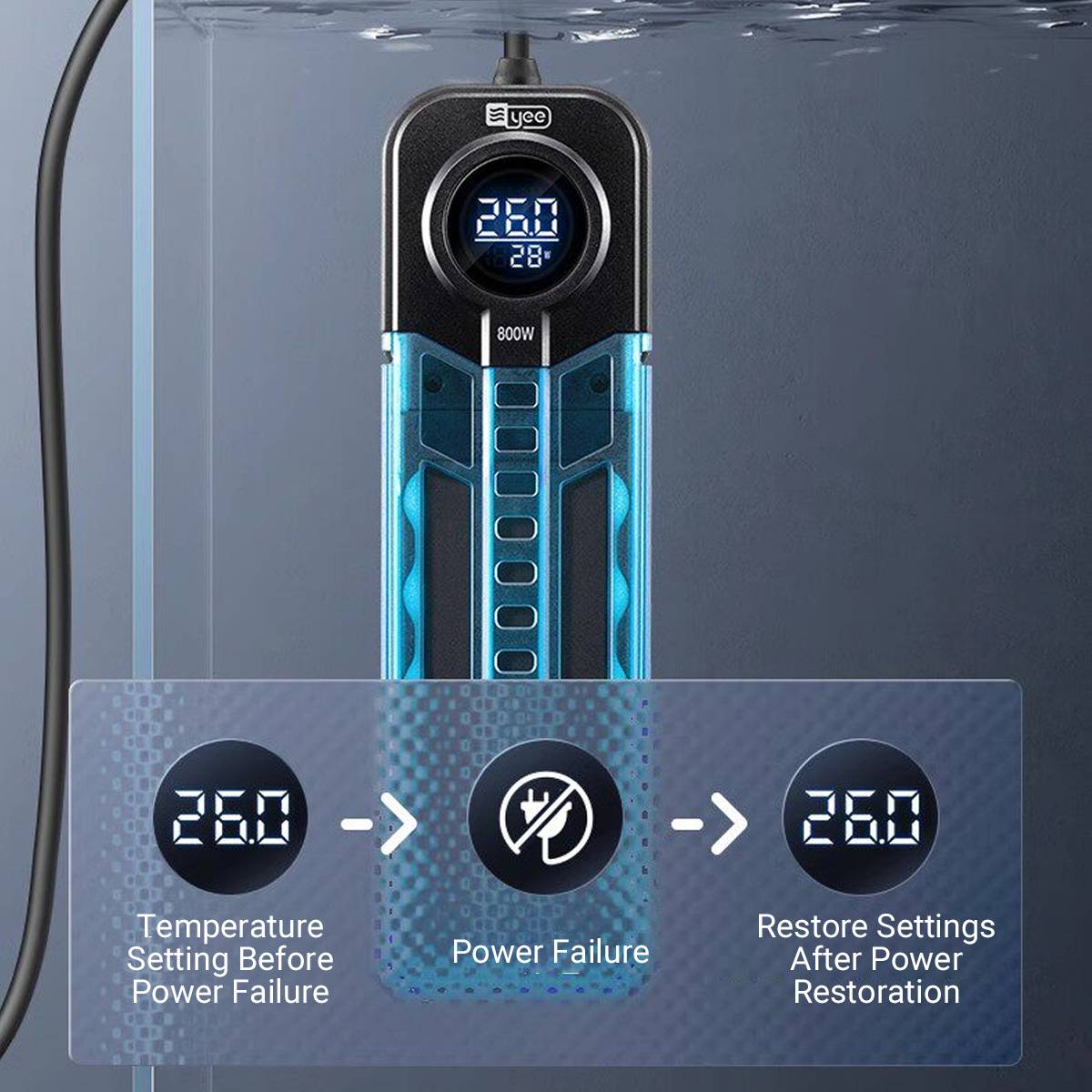 Yee Aquarium Heating Rod 50W - Constant Temperature Fish Tank Heater