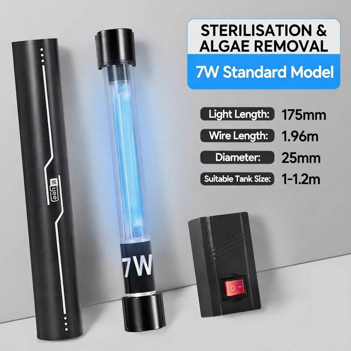 Aquarium UV Sterilizer Lamp - Yee Fish Tank Disinfection (5W/7W/9W)