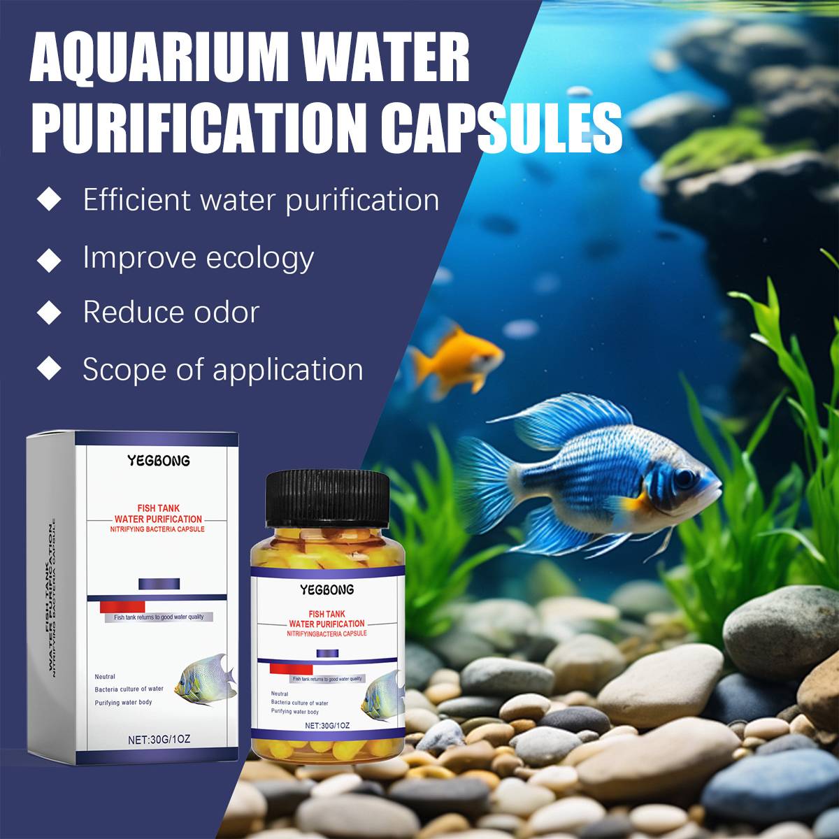 Aquarium Water Clarifier - Capsule Cleaner for Cloudy Fish Tanks