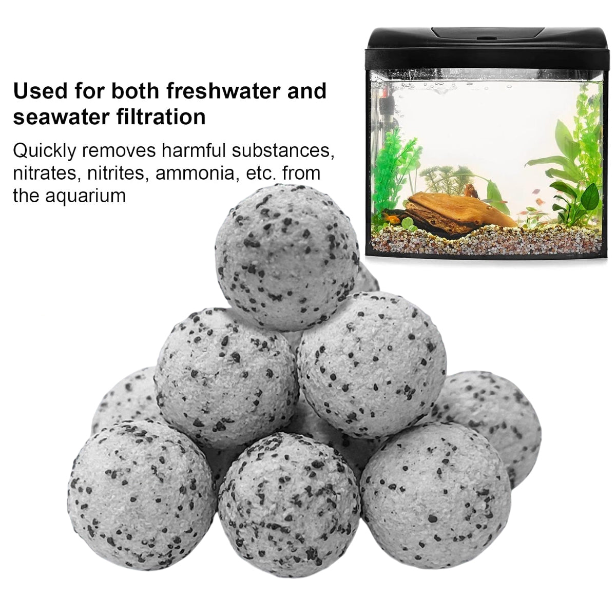 Aquarium Filter Media Quartz Balls 1000ML