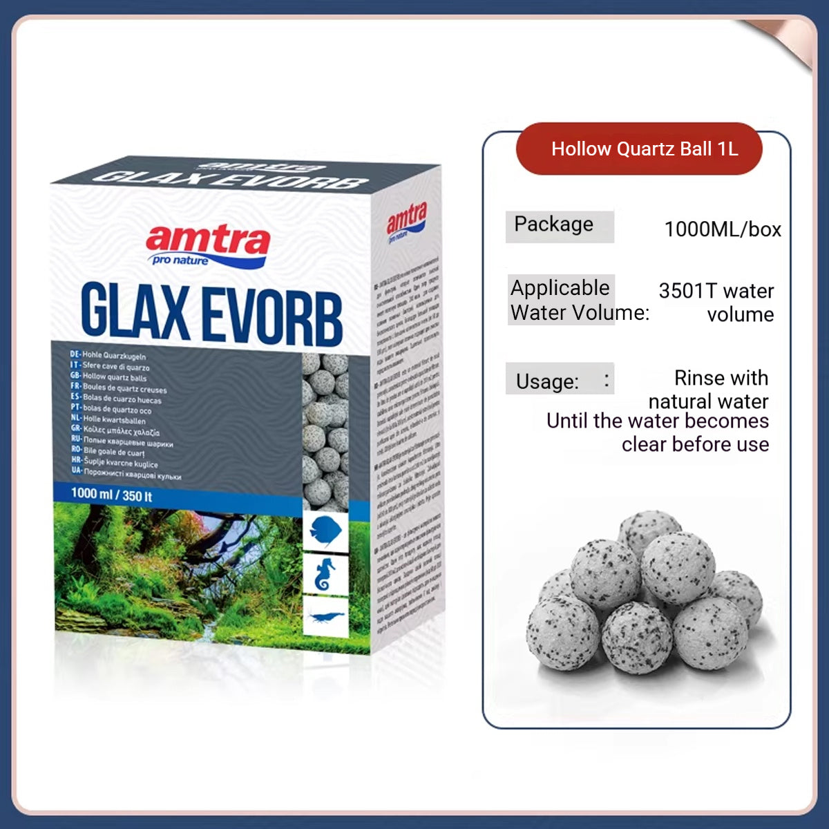 Aquarium Filter Media Quartz Balls 1000ML