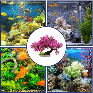 Artificial Azalea Tree Aquarium Decoration