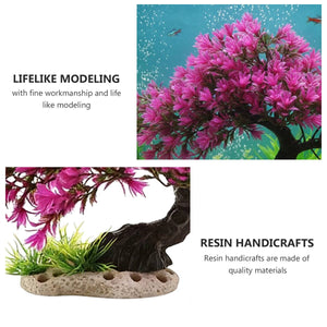 Artificial Azalea Tree Aquarium Decoration