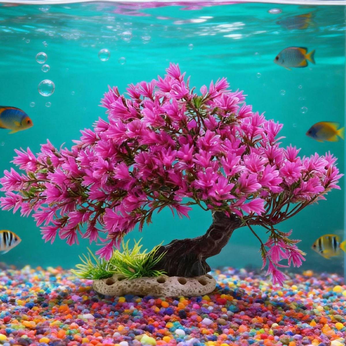 Artificial Azalea Tree Aquarium Decoration