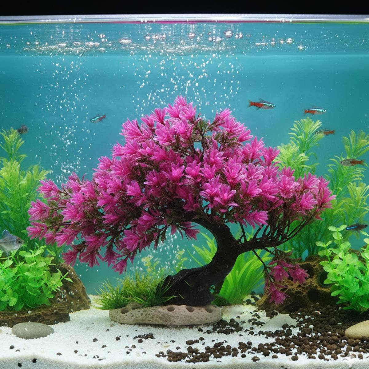 Artificial Azalea Tree Aquarium Decoration