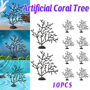Artificial Coral Tree Aquarium Decor Set (10PCS)