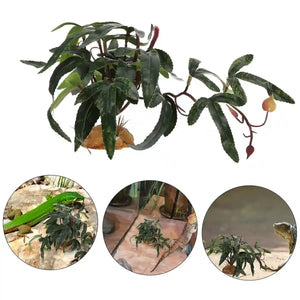 Artificial Reptile Tank Plant Decoration with Resin Base