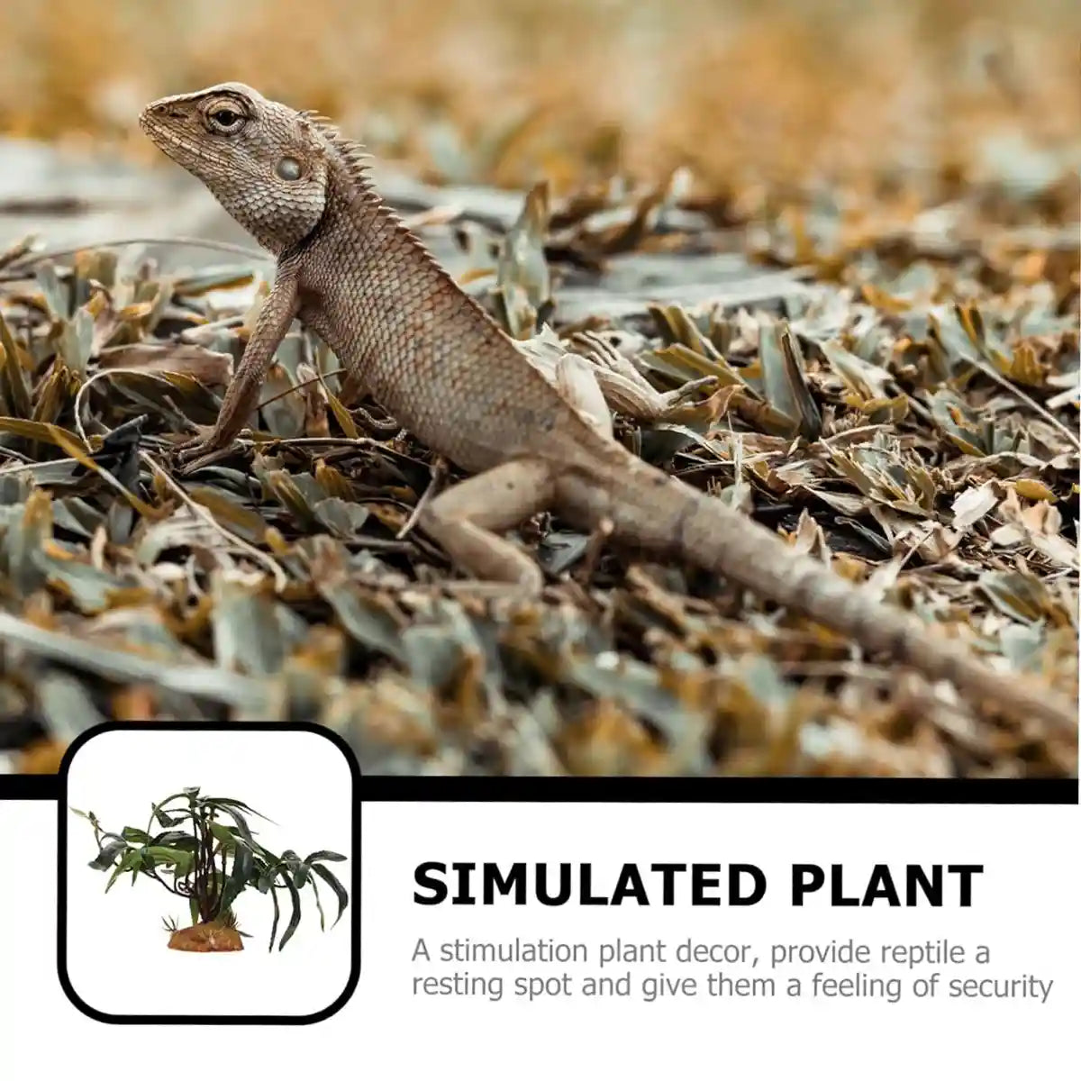 Artificial Reptile Tank Plant Decoration with Resin Base