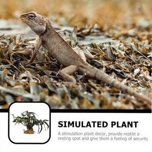 Artificial Reptile Tank Plant Decoration with Resin Base