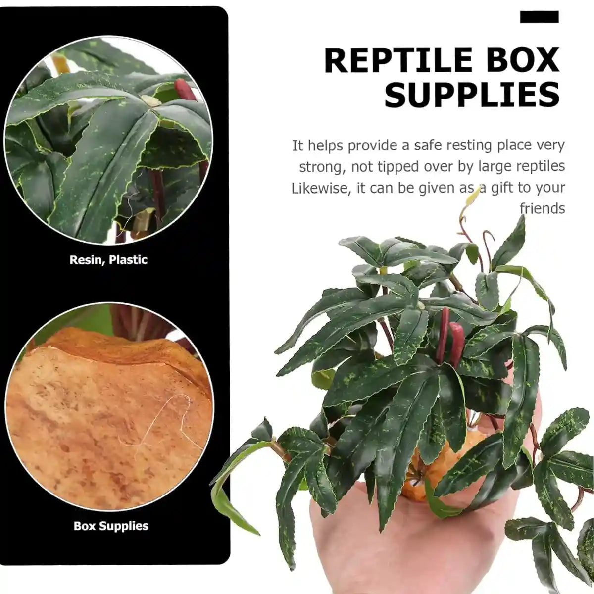 Artificial Reptile Tank Plant Decoration with Resin Base