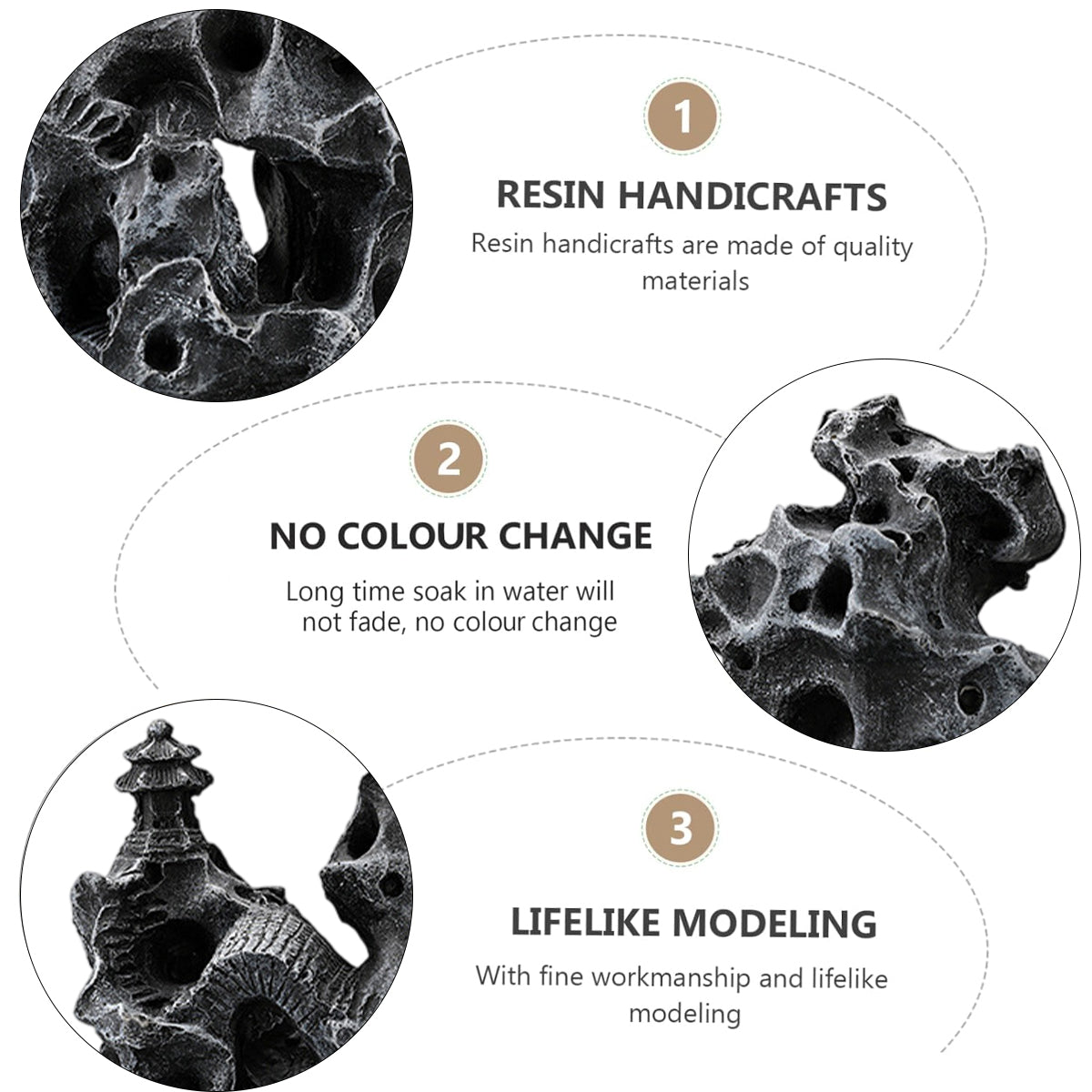 Aquarium Rock Ornament Resin Landscaping Decoration