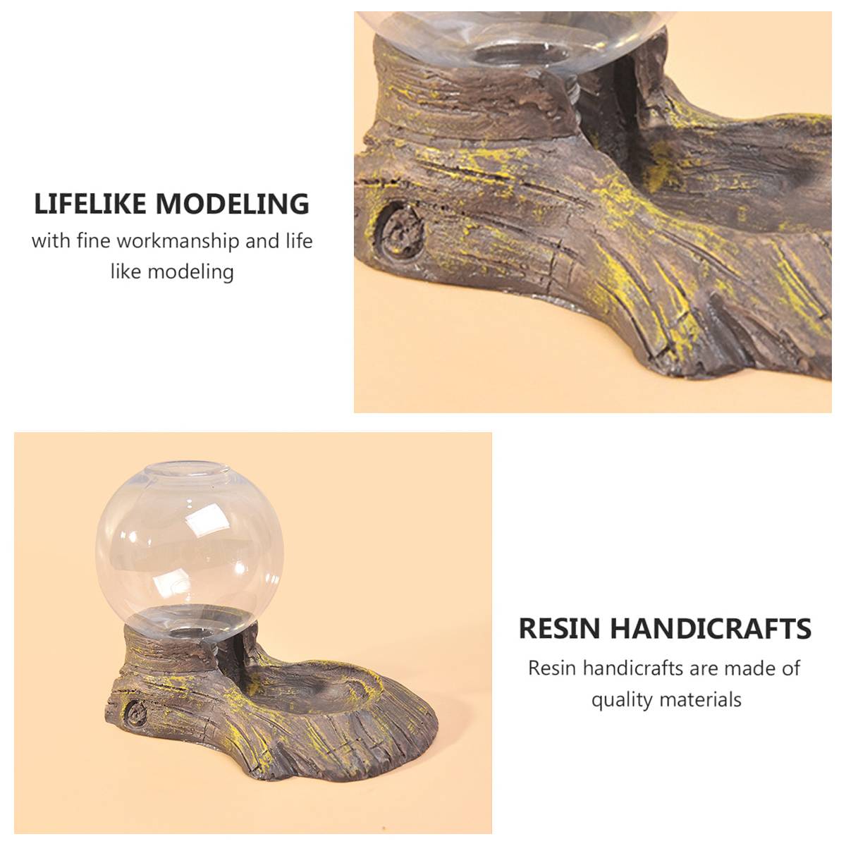 Reptile Water Dispenser Bowl Automatic Resin Drinking Dish