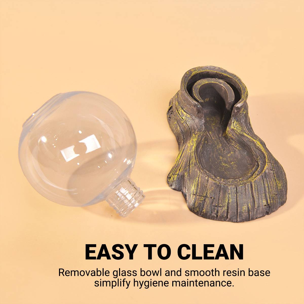 Reptile Water Dispenser Bowl Automatic Resin Drinking Dish