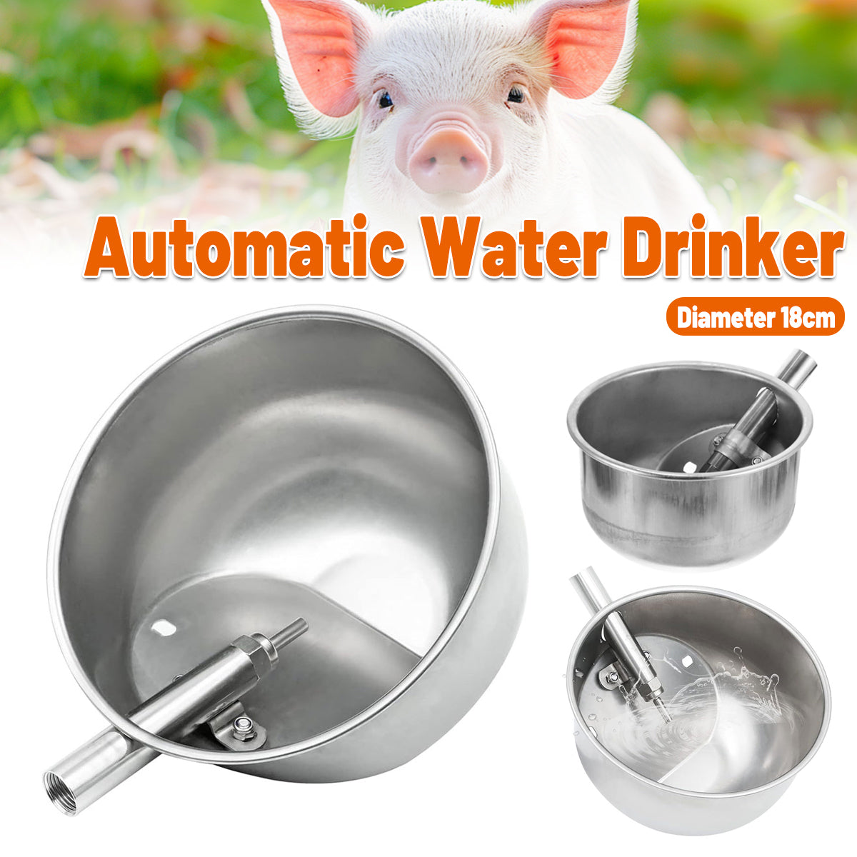 Stainless Steel Pig Drinking Bowl Automatic Refill