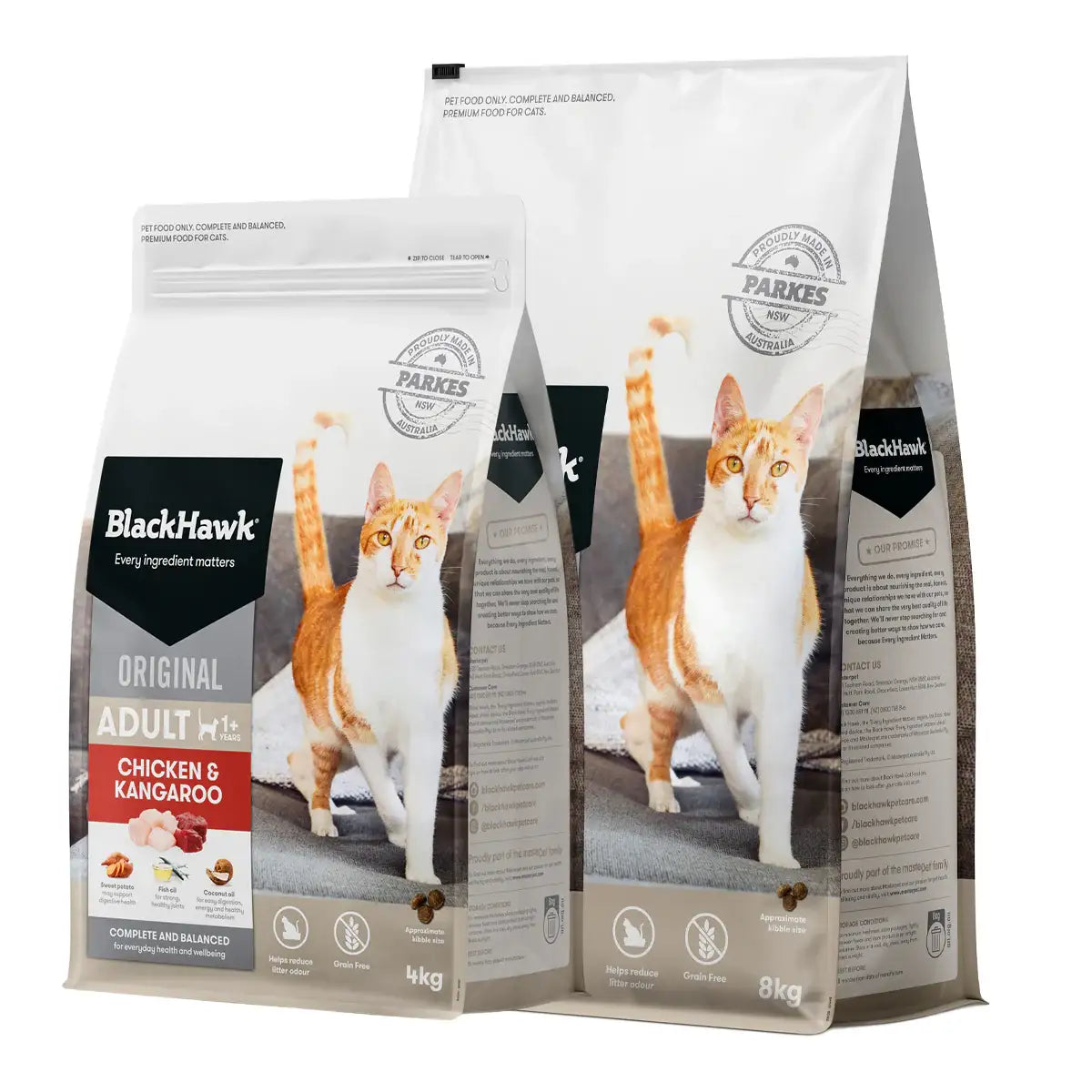 Black Hawk Original Dry Cat Food Adult Chicken And Kangaroo 4/8KG