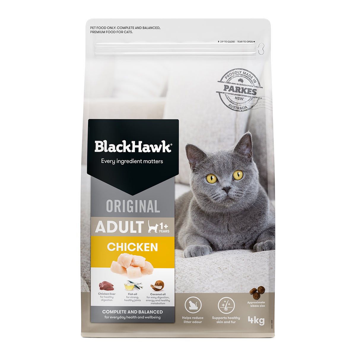 Black Hawk Original Dry Cat Food Adult Chicken 4/12KGKG