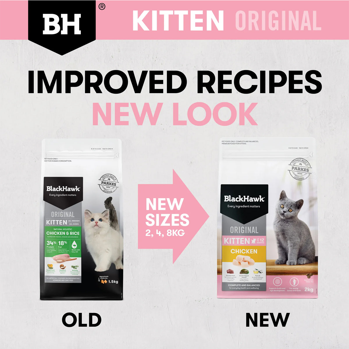 Black Hawk Original Dry Cat Food Kitten Chicken 4/8KG