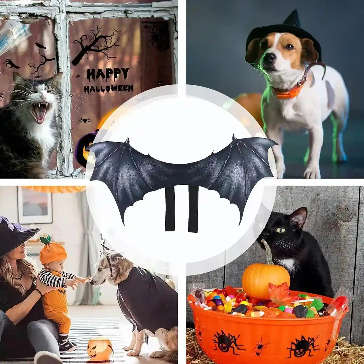 Halloween Pet Bat Wings Costume Adjustable Dog & Cat Outfit