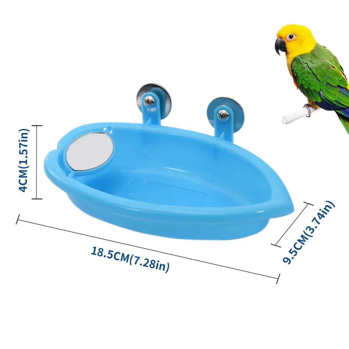 Space-Saving Cage Feeder with Hanging Bird Bath and Mirror