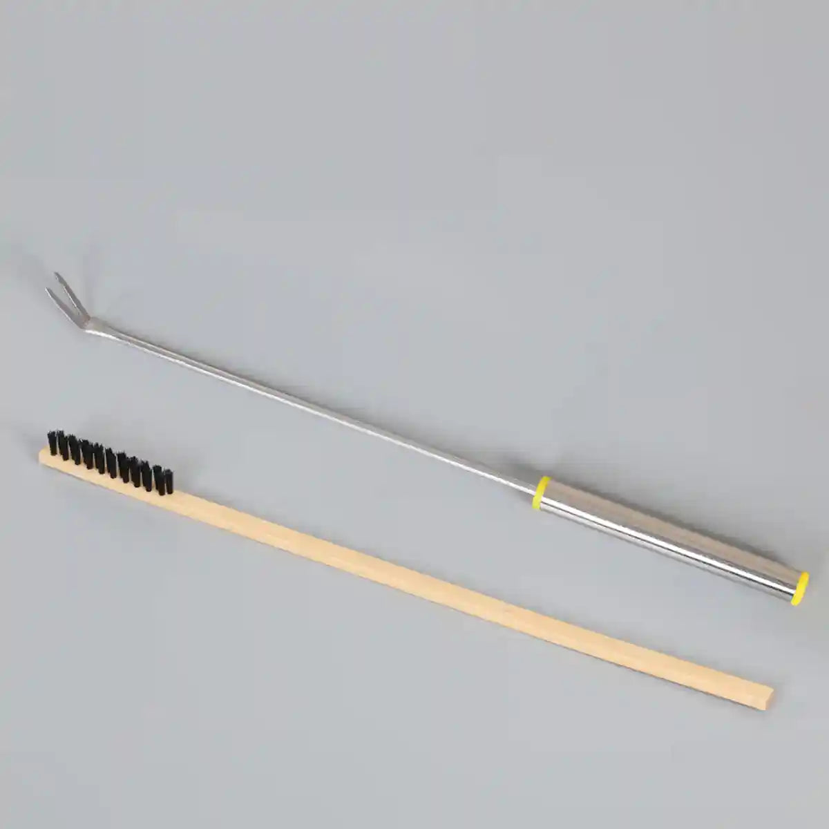 Bird Cage Cleaning Brush Set Stainless Steel & Bamboo Wire Brush Tools