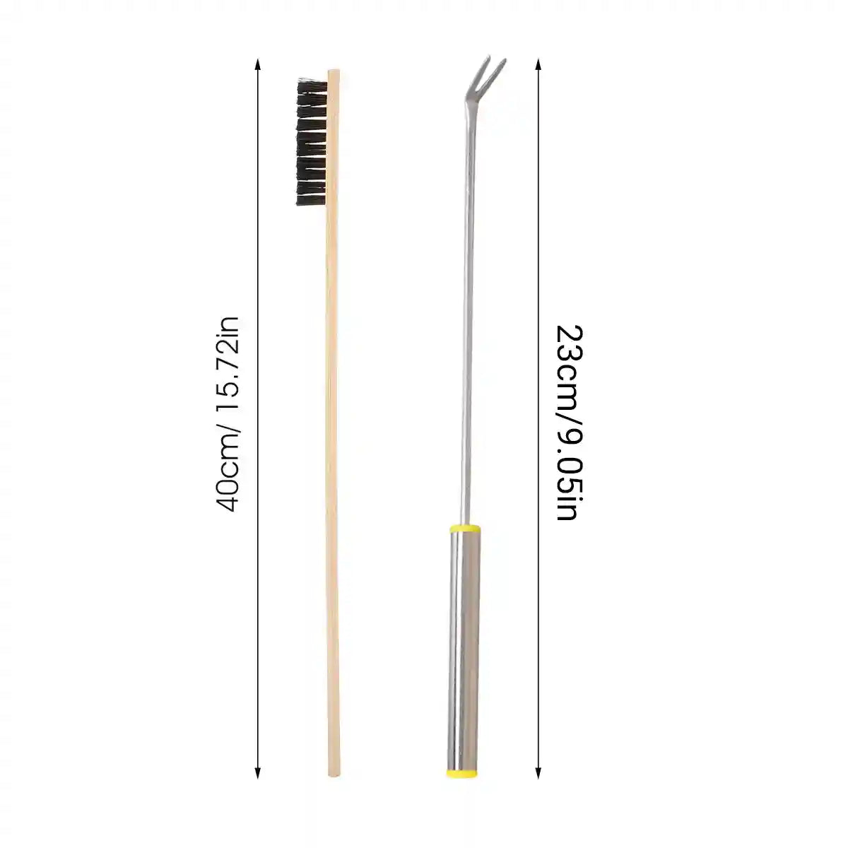 Bird Cage Cleaning Brush Set Stainless Steel & Bamboo Wire Brush Tools