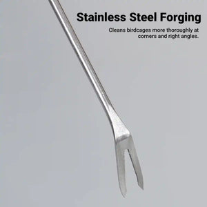 Bird Cage Cleaning Brush Set Stainless Steel & Bamboo Wire Brush Tools