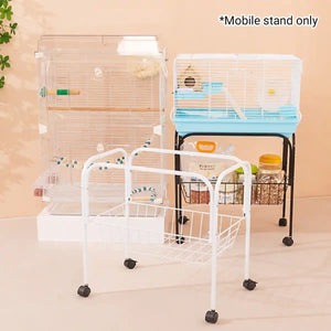 Birdhouse Bracket Universal Rolling Stand with Storage Basket