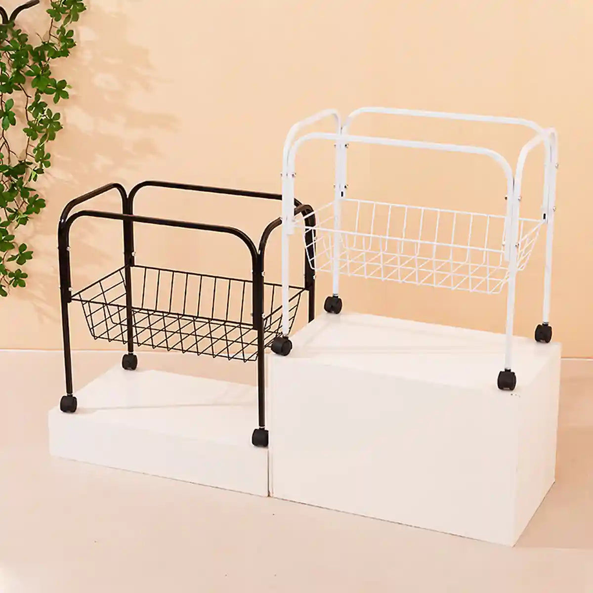 Birdhouse Bracket Universal Rolling Stand with Storage Basket