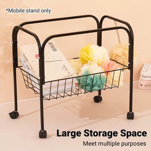 Birdhouse Bracket Universal Rolling Stand with Storage Basket