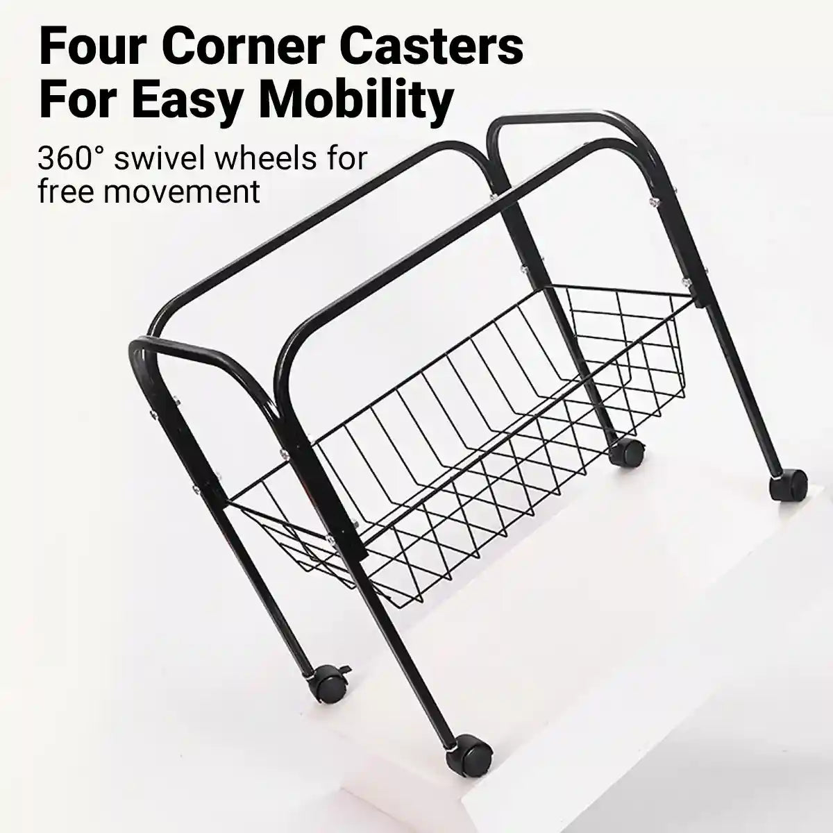 Birdhouse Bracket Universal Rolling Stand with Storage Basket