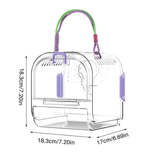 Transparent Portable Bird Cage Travel Cage with Cover & Easy Cleaning Design