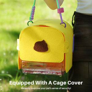 Transparent Portable Bird Cage Travel Cage with Cover & Easy Cleaning Design