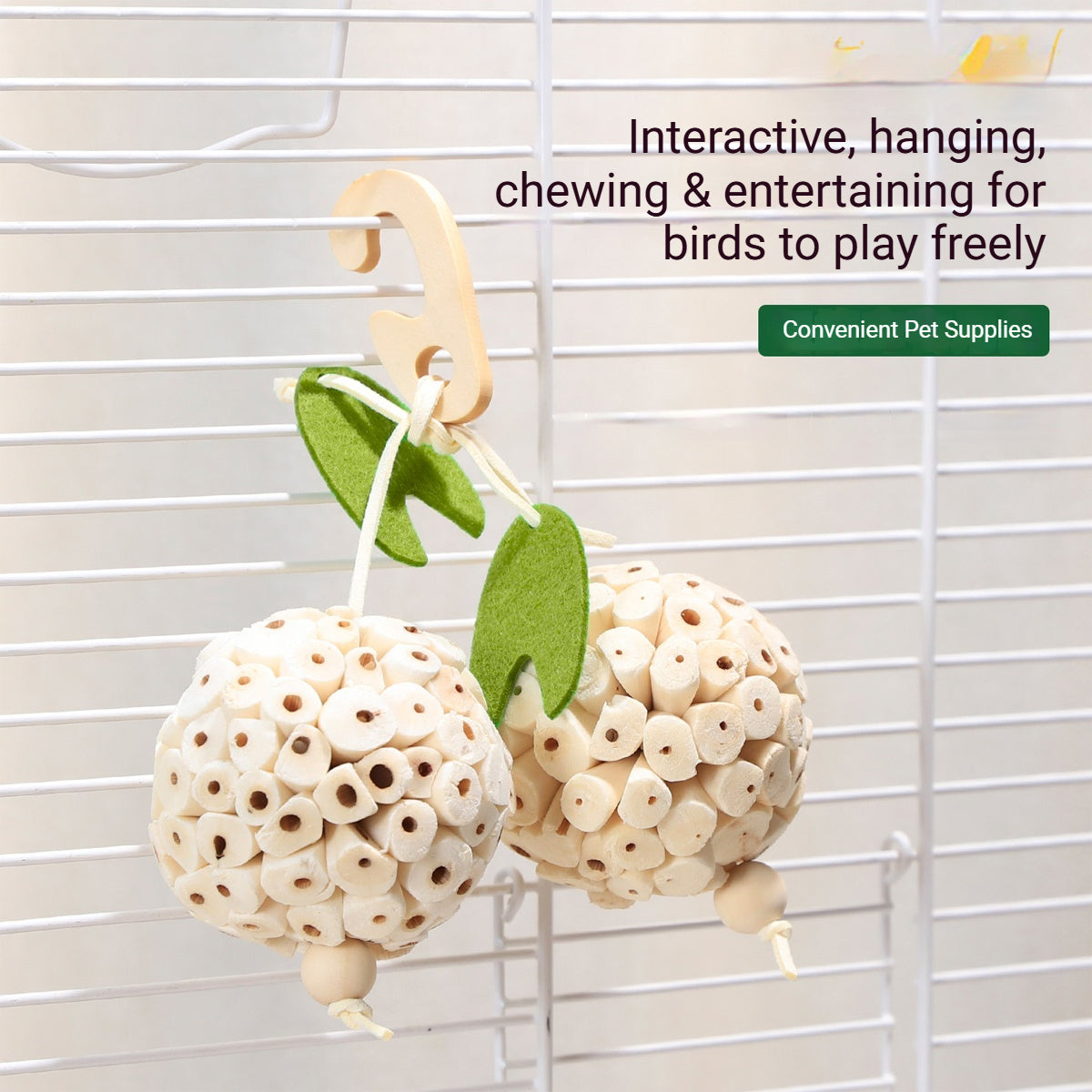 Natural Chewing Ball Bird Toy
