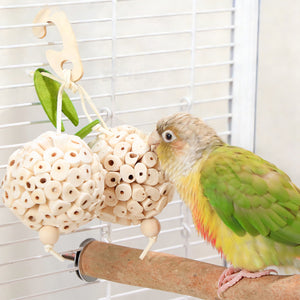 Natural Chewing Ball Bird Toy