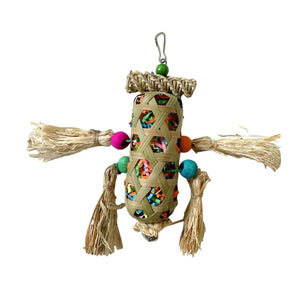 Natural Foraging Bird Chew Toy | Hanging Cage Accessory for Parrots