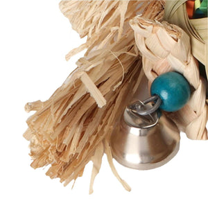 Natural Foraging Bird Chew Toy | Hanging Cage Accessory for Parrots