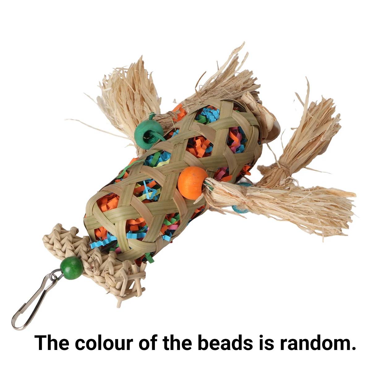 Natural Foraging Bird Chew Toy | Hanging Cage Accessory for Parrots