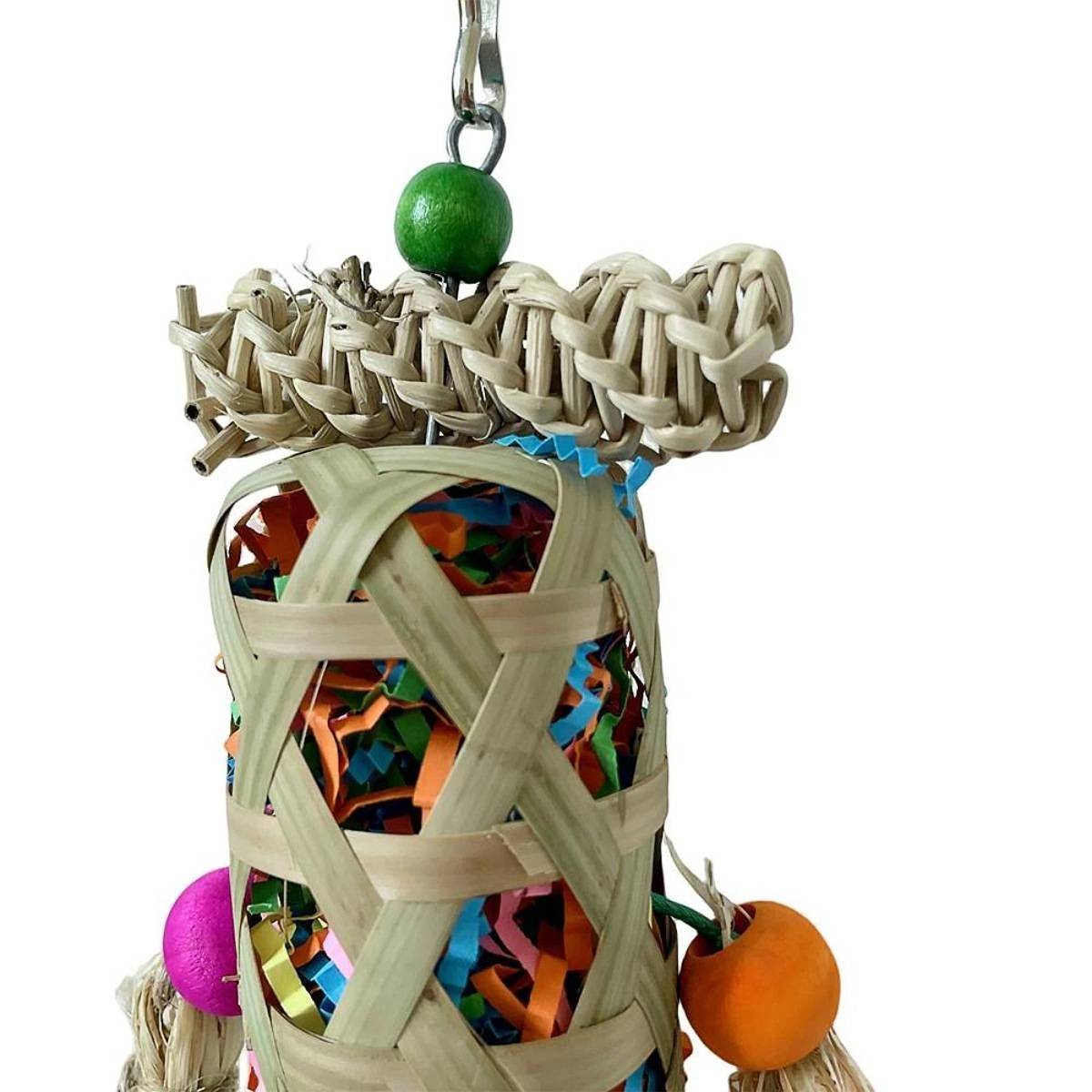 Natural Foraging Bird Chew Toy | Hanging Cage Accessory for Parrots