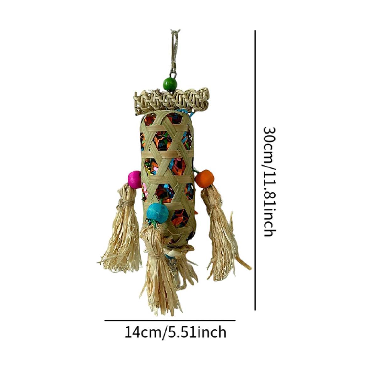 Natural Foraging Bird Chew Toy | Hanging Cage Accessory for Parrots