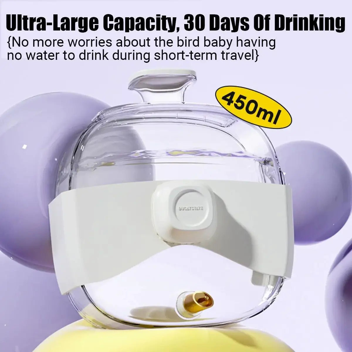 450ml Parrot Water Bottle Bird Drinker Feeder Large Capacity for Birds and Pet