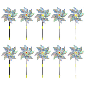 Reflective Windmill Bird Repellent 10PCS Garden Pest Deterrent Pinwheels