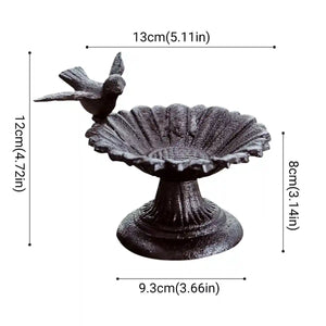 Cast Iron Petal Bird Feeder Bowl for Garden Décor