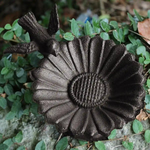 Cast Iron Petal Bird Feeder Bowl for Garden Décor
