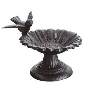 Cast Iron Petal Bird Feeder Bowl for Garden Décor