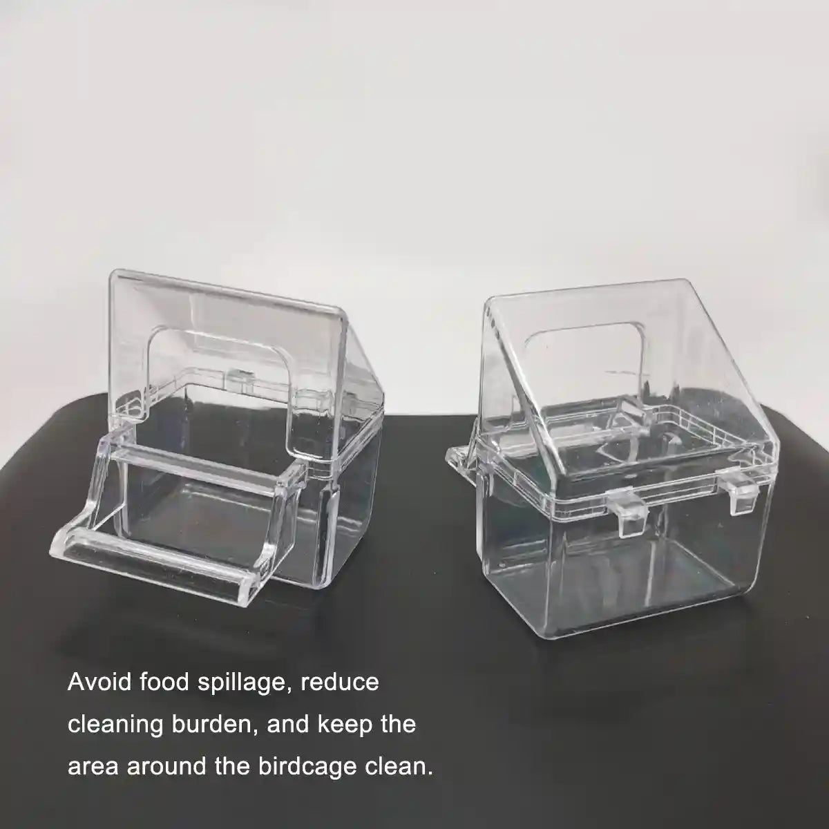 Transparent Plastic Birdcage Food Water Cup Anti-Splash Feeder Bowl