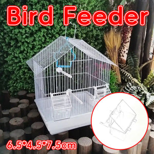 Transparent Plastic Birdcage Food Water Cup Anti-Splash Feeder Bowl