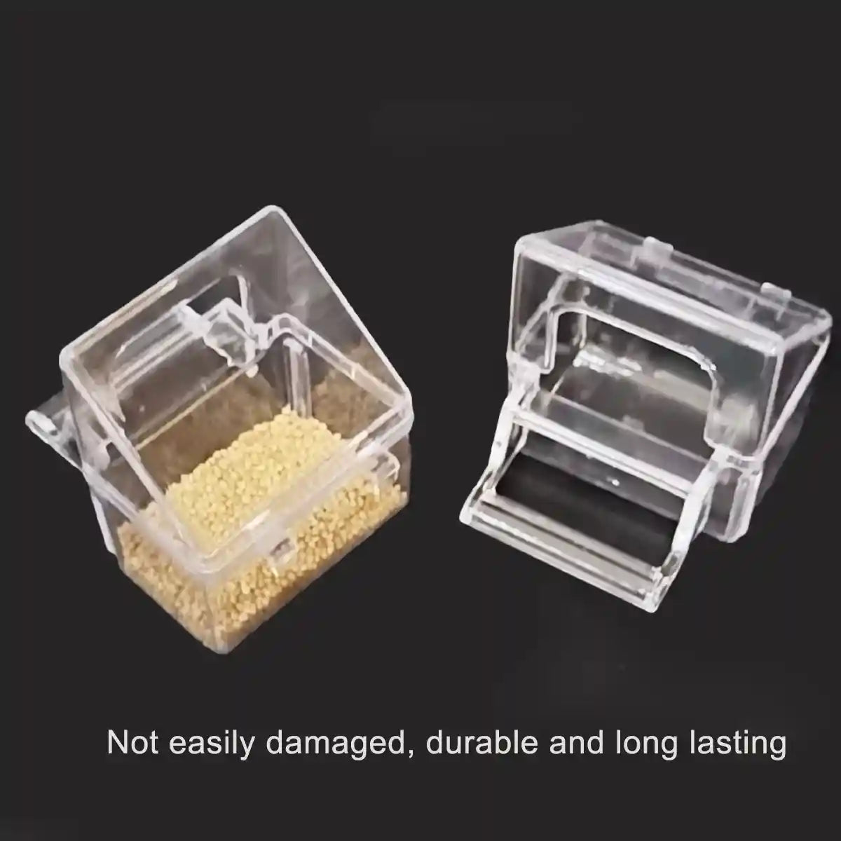 Transparent Plastic Birdcage Food Water Cup Anti-Splash Feeder Bowl